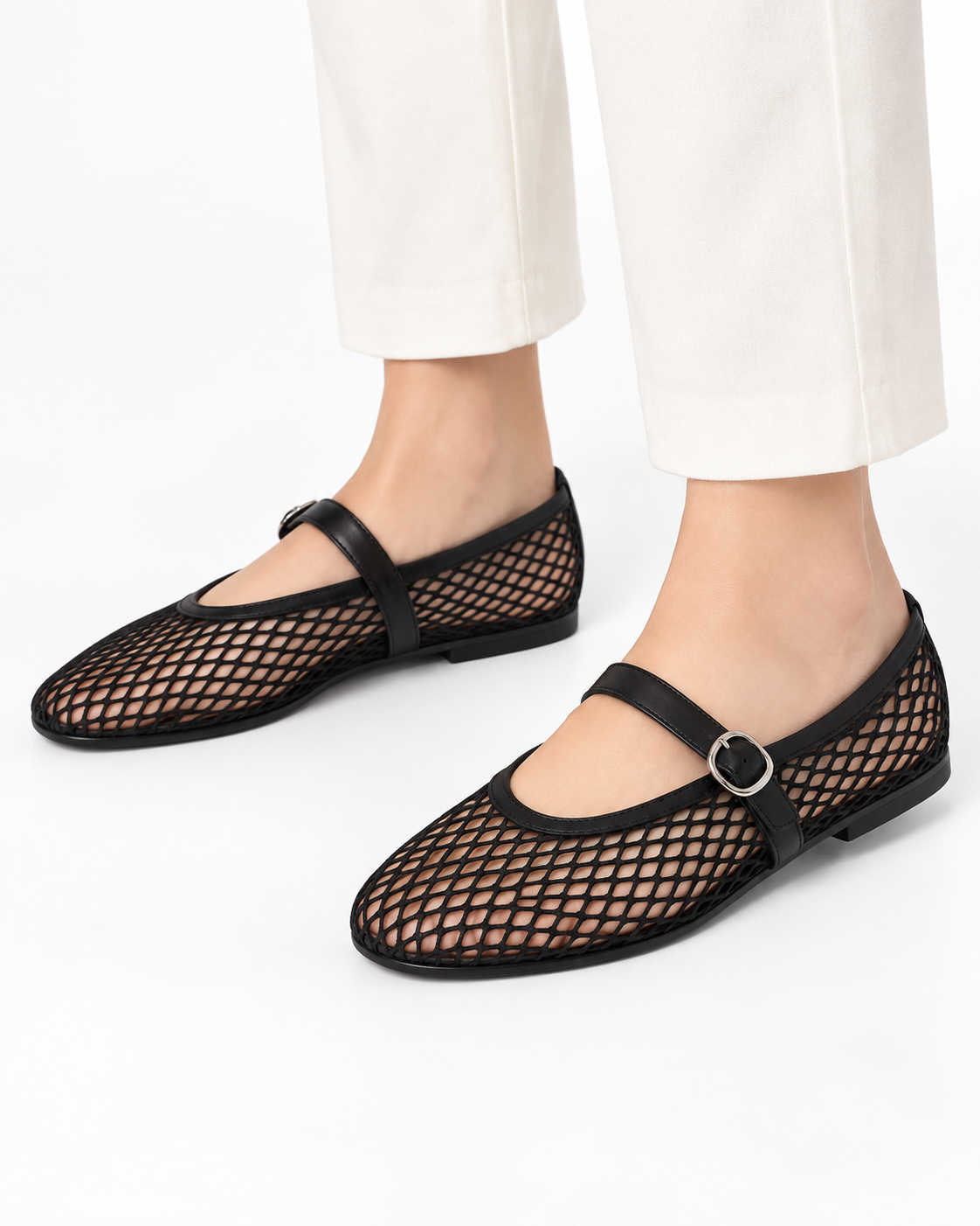 Mesh Mary Jane Flats