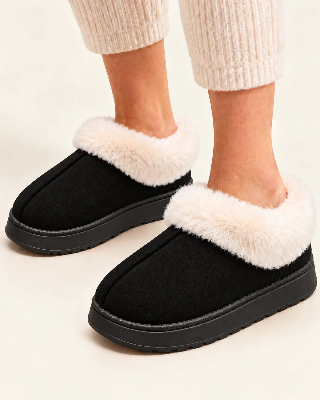 Women’s Faux Suede Slippers with Plush