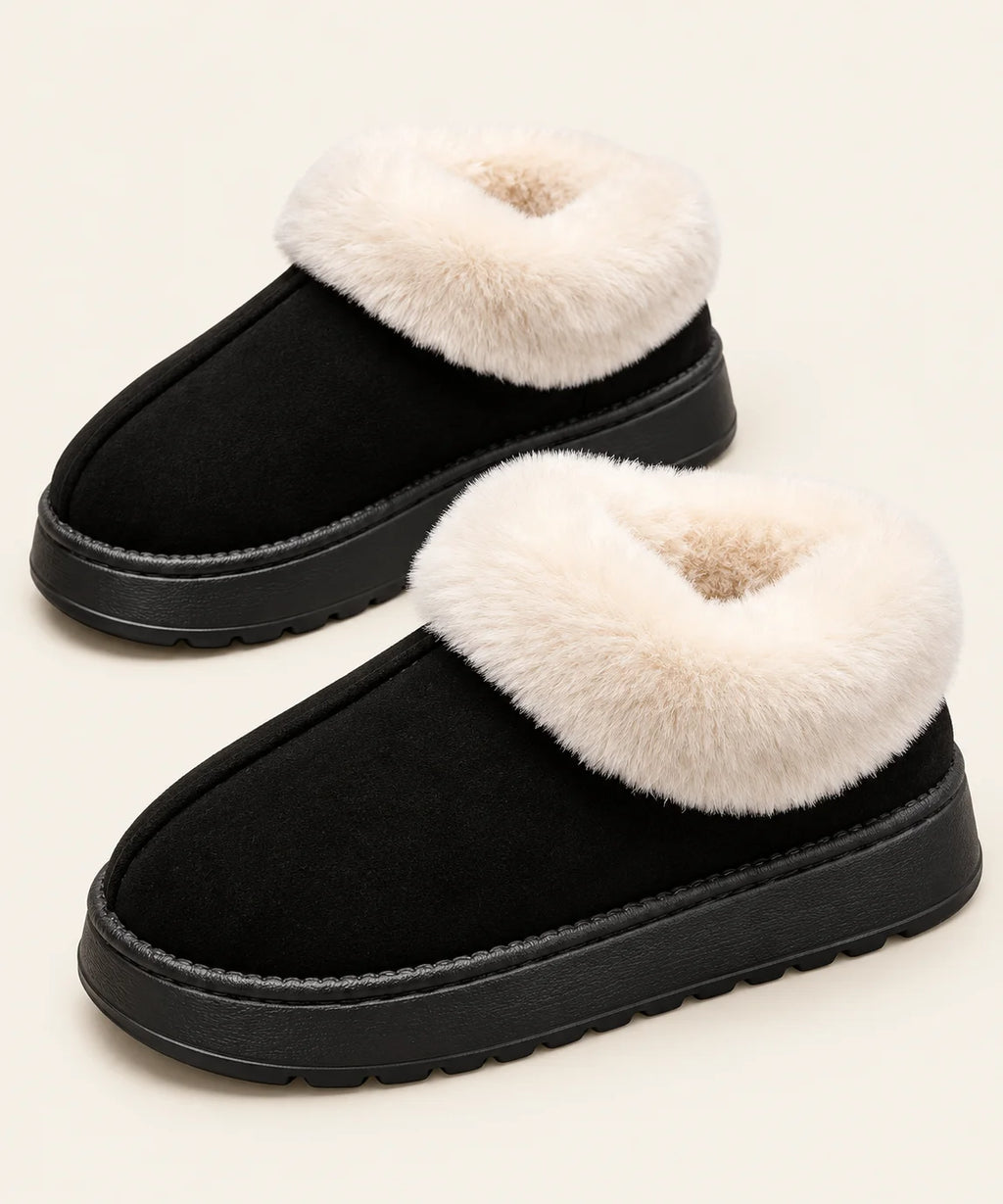 Women’s Faux Suede Slippers with Plush