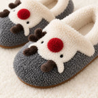 Festive Reindeer Plush Slippers