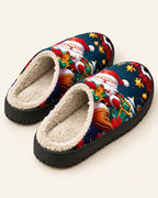 Santa Print Sherpa Slippers