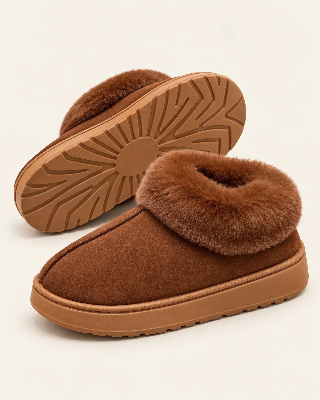 Women’s Faux Suede Slippers with Plush