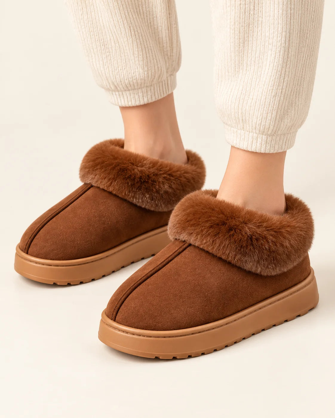 Women’s Faux Suede Slippers with Plush