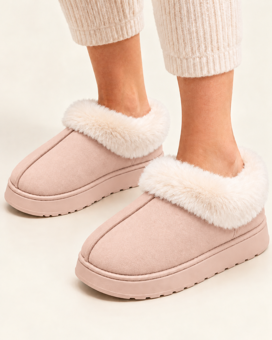 Women’s Faux Suede Slippers with Plush