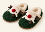 Festive Reindeer Plush Slippers