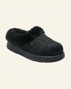 Metallic Sweater Knit Slippers