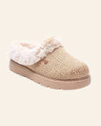 Metallic Sweater Knit Slippers