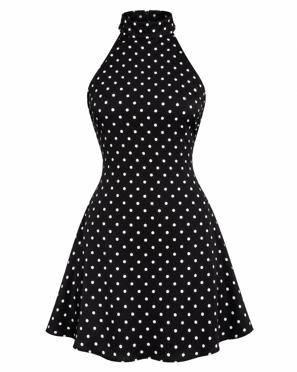 Polka Dot Halter Mini Dress | SONVARE